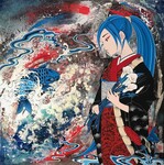 lLe cycle II (technique mixte- 80x80 cm)