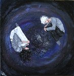 Ames s�urs (technique mixte-30x30cm)