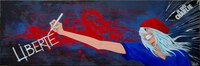 Libert&eacute; guidant le peuple 2015  (technique mixte- 40x120cm)